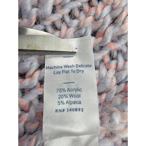 Marine Layer Cardigan Sweater Womens XS Purple Chunky Knit Pockets Wool Alpaca - Picture 6 of 13